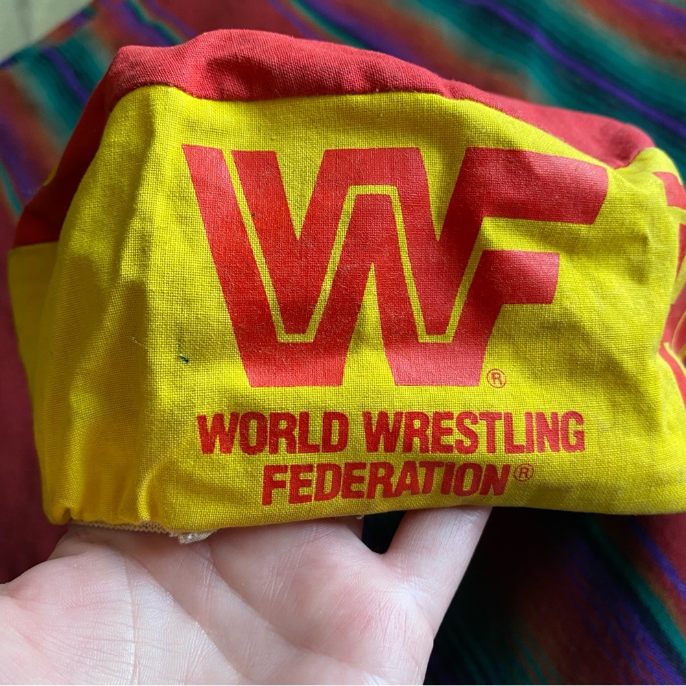 VTG 91’ WWF Hulk Hogan Hulkster Painters Cap hat. Elastic back. USA. 7.5”x 7” - Picture 10 of 14